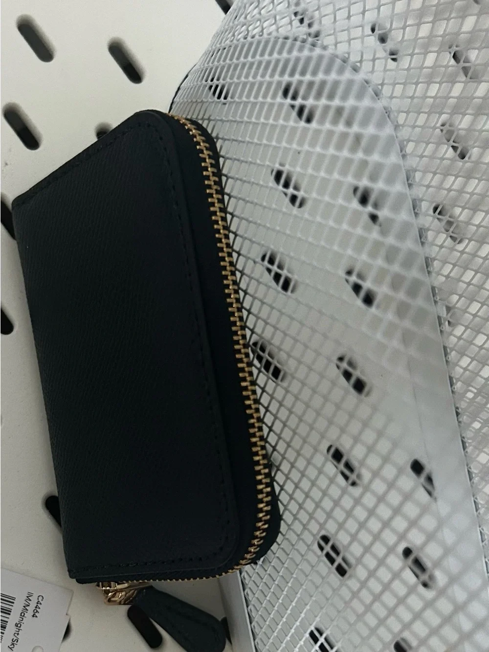 Coach Navy BLUE Textured Zip Card